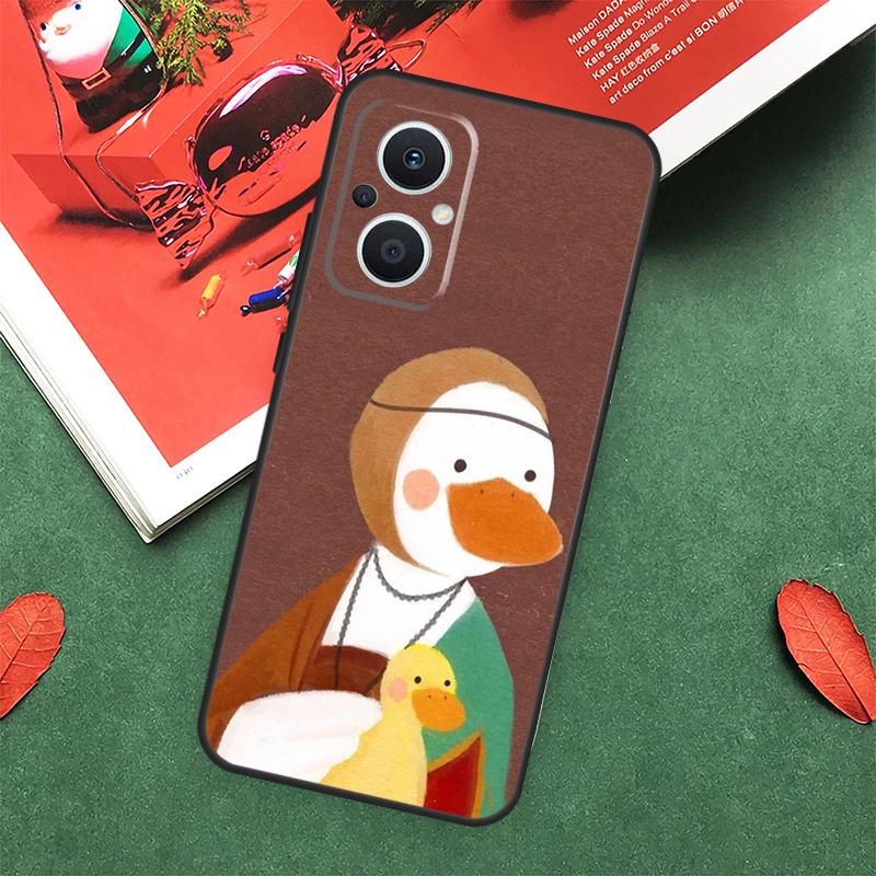 Cartoon Cute Animal Duck Case For OPPO Reno 14 13 12 11 10 Pro 14F 13F 12F 11F 8 7 Lite OPPO Find X9 X8 X6 Pro Cover
