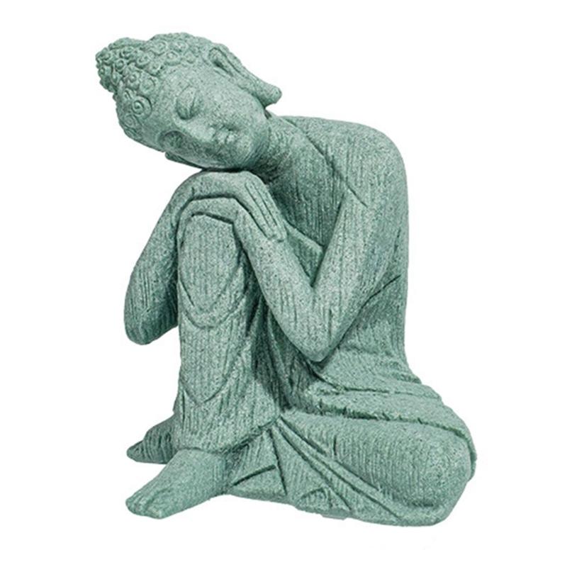 Peaceful Buddhist Stone Carving Sculpture Decorative Buddhism Statue For Office Desk Garden Arrangement