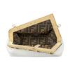 Fendi X Skims Collaboration F Buckle Python Trimmed Lambskin Handbag Women handbag White 8BP129-AGWR-F1GEN