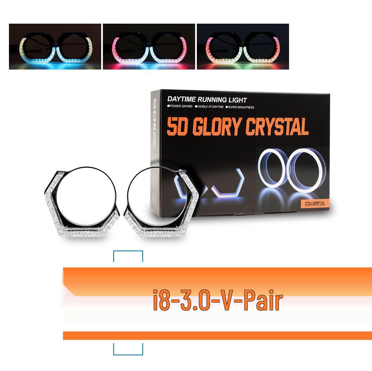 

Bluetooth-Controlled LED Headlight Cover for 2.5-3.0 Inch Vehicles