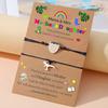 Mother Day Bracelet Dinosaur Element Handmade Heart Pendants Adjustable Size Women Wristband Meaningful