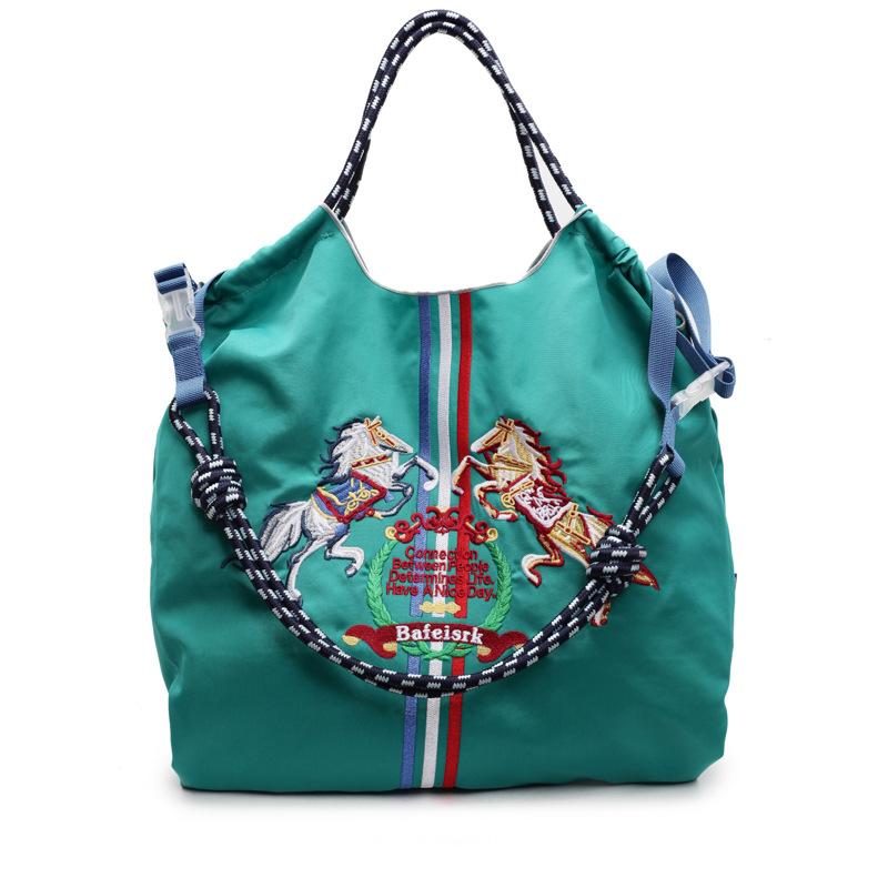 Women's Embroidered Women's Bag Shoulder Bag Nylon Bag Waterproof Tote Bag Canvas Bag Portable Messenger Bag