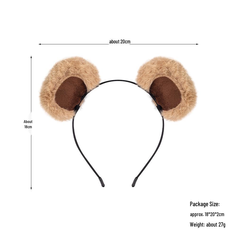 Cartoon Bear Plush Headband: Cute Bear Ears Rabbit Fur Hair Clip for Face Washing