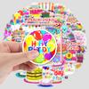 50 Happy Birthday Graffiti Stickers Motorcycle Helmet Skateboard Balance Car Decorative Stickers