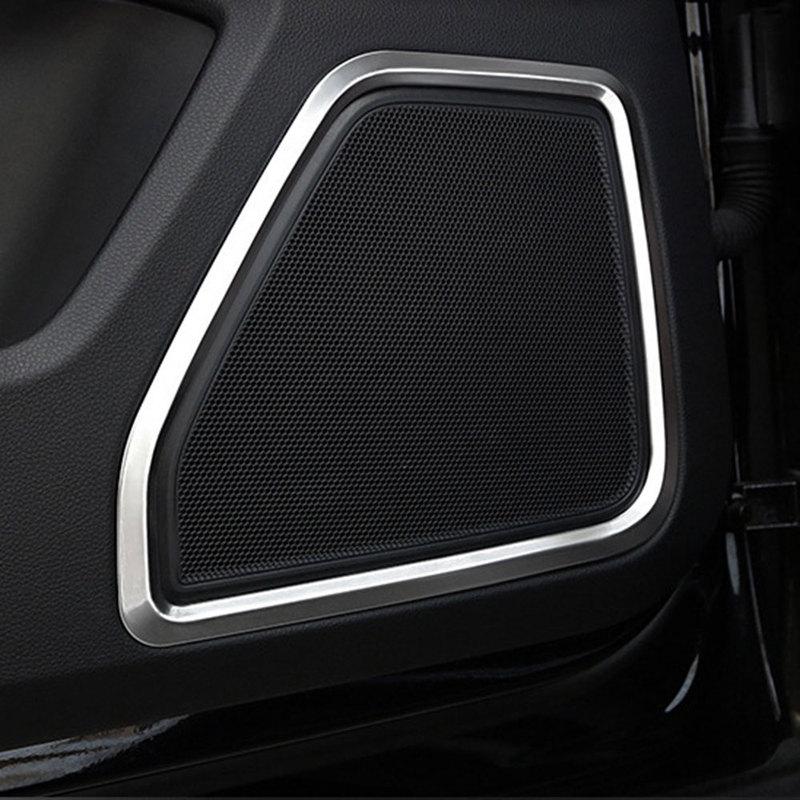 4 Stück für Porsche Macan 2015- Silber Edelstahl Tür Lautsprecher Horn Ring Rahmen Abdeckung Zierleiste