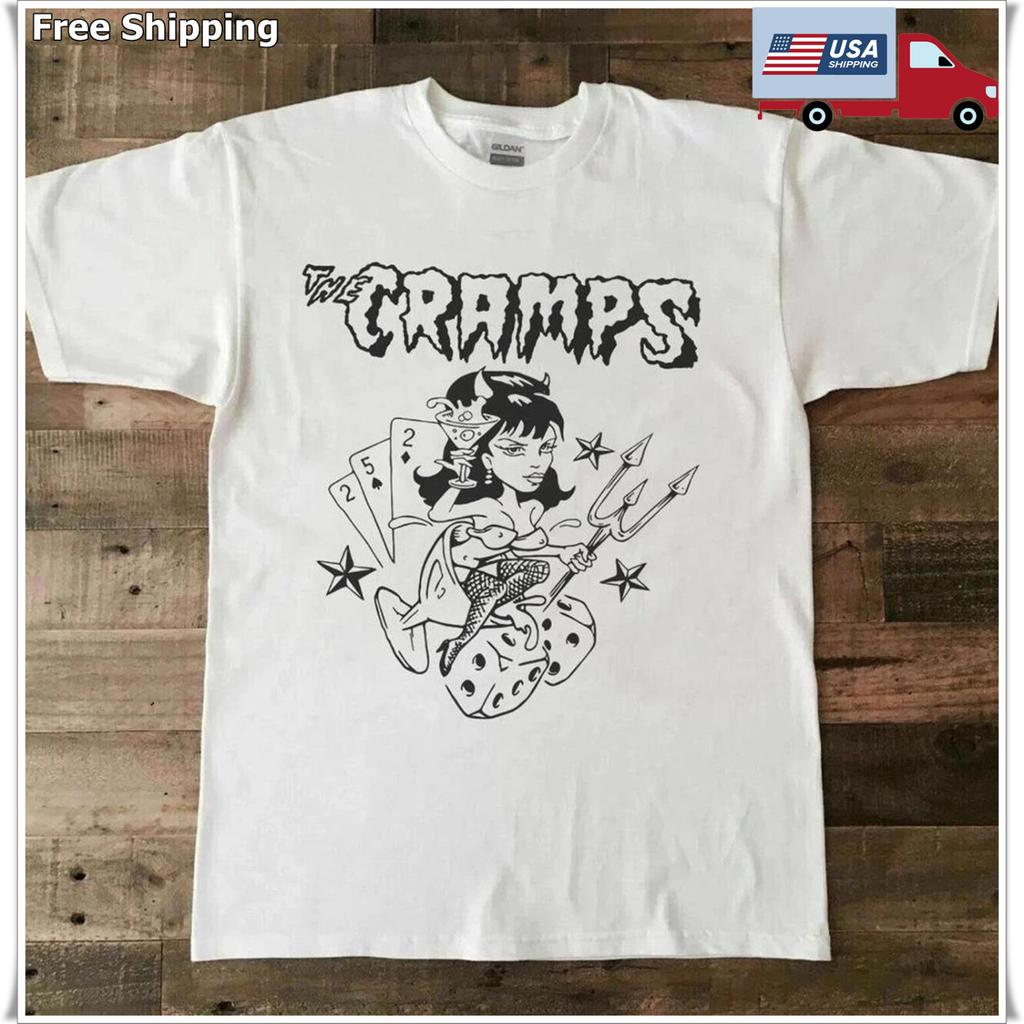 New The Cramps Rock Band Unisex White Cotton T-shirt S-5XL Unisex T-Shirt