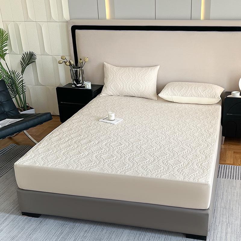 Waterproof Cotton Urine Pad Bed Cover - Thick Solid Color Mattress Protector (2026 Model)