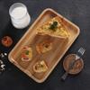 1Pcs Rectangular Round Bamboo Tray Fruit Snack Plates  for Holding Tea Fruit Barbecue Bread