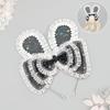 Handmade Lolita Rabbit Ear Headband With Tulle Bow Soft Plush Ears Sweet Kawaii Style Hair Accessory