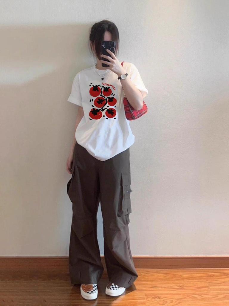 Trendy Plus Size Summer Print Short Sleeve Women's Top - Loose, Slimming, Casual Half Sleeve T-shirt