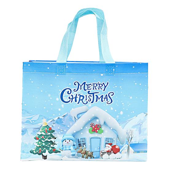 Christmas Gift Bags Large Reusable Tote Bag with Handles Non-Woven Christmas Grocery Shopping Bag for Holiday Xmas Party Supplies