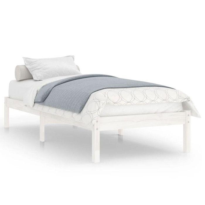 VidaXL Bed Frames White Solid Wood 75x190 Cm Small Single 809978