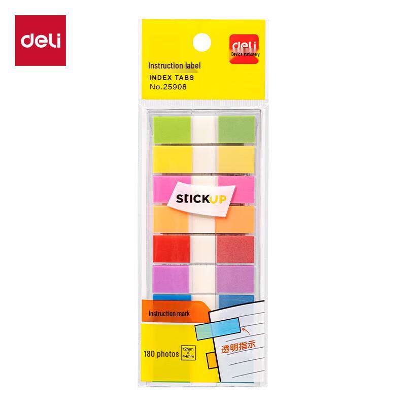 Deli 25908 Fluorescent Pull-Out Index Tabs