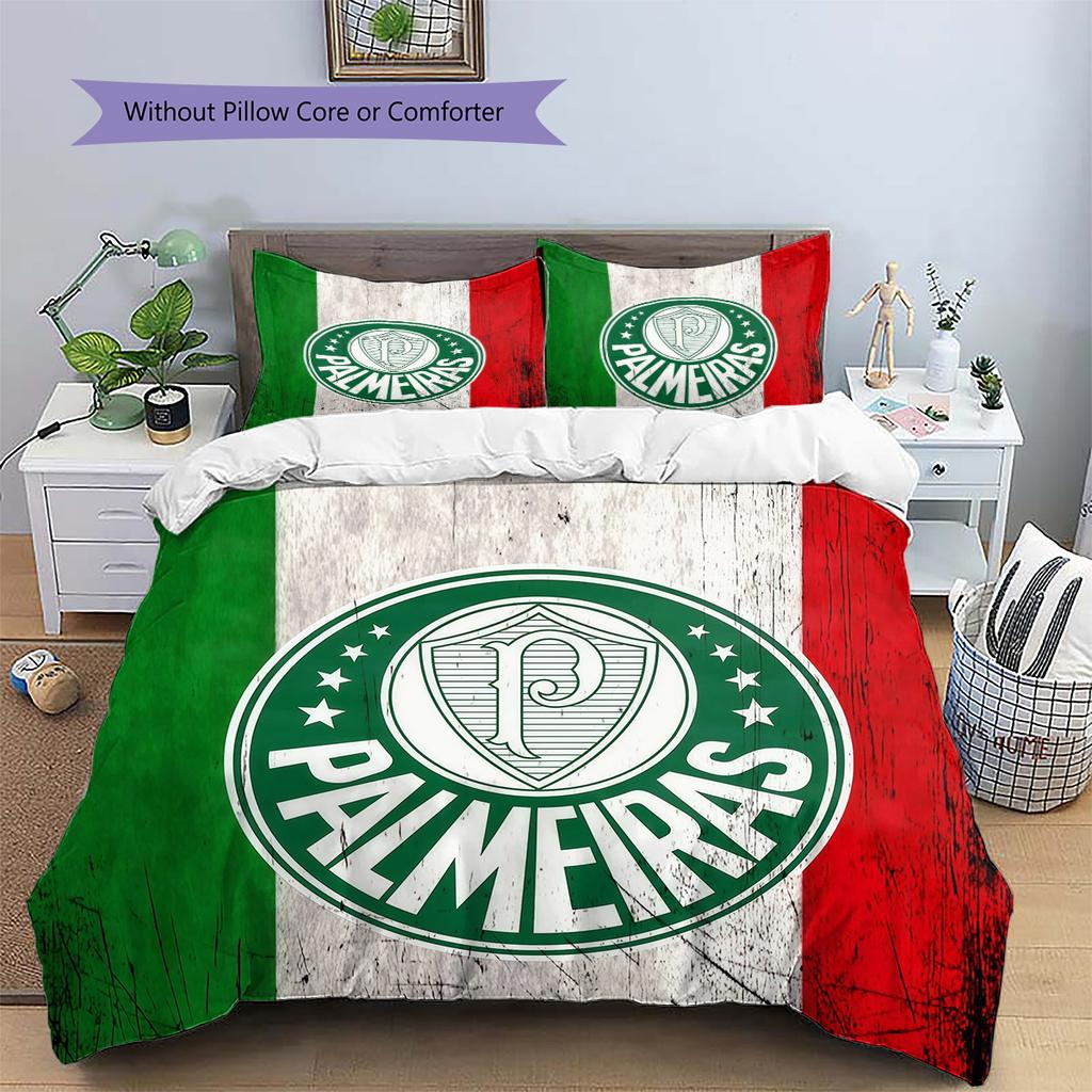 SE Palmeiras Pattern Bedding Quilt Set Home Decoration Gift (1 * Duvet Cover + 2 * Pillowcase Without Core)