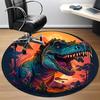 1pc Dinosaur Decor Chair Carpet for Office, Round Non Slip Durable Large Size Office Carpet, Suitable for Office