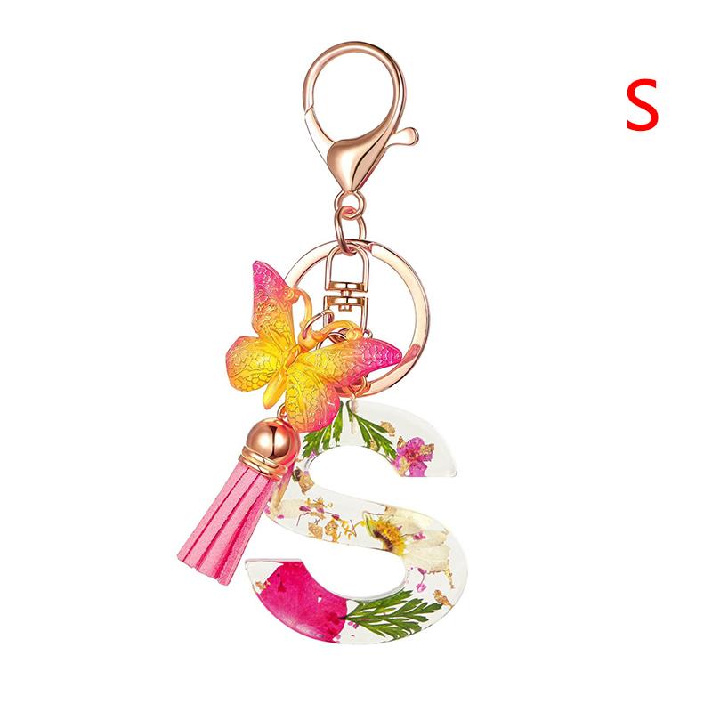 Diy A-Z Letters Keychain Metal Holder Pendent Key Chain Women Car Key Ring Simple Letter Name Key Party Gift Jewelry