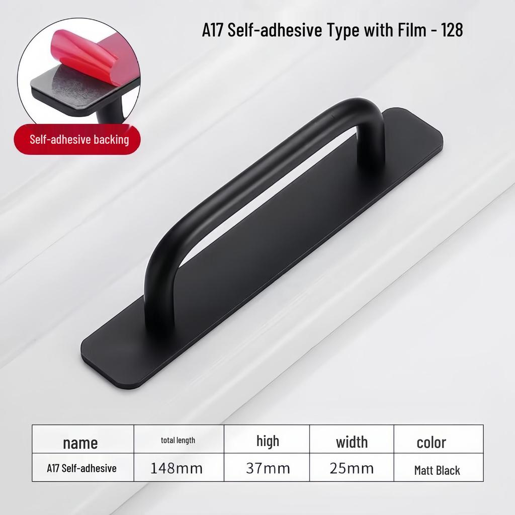 Surface-Mounted No-Drill Handle for Doors, Windows, and Cabinets
