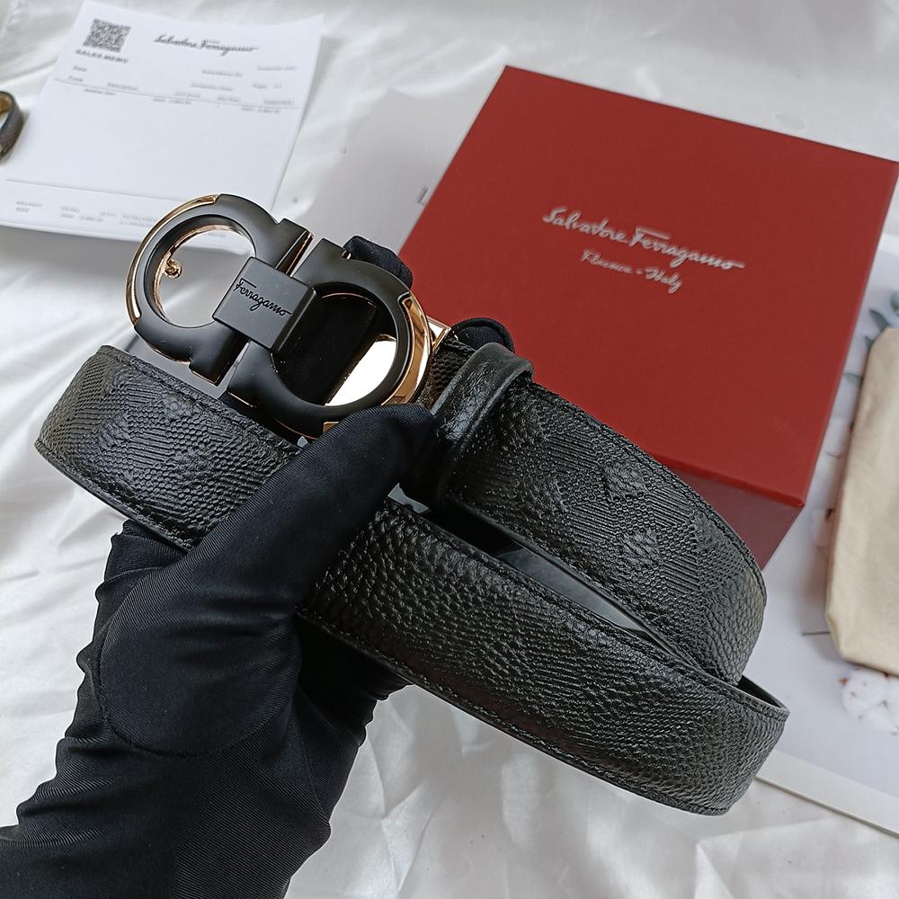 Salvatore Ferragamo 3,5cm Pánský pásek Luxusní značka Designový pásek Oblek Džíny Formální Značkový Dárková krabička