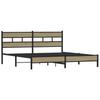Metal Bed Frame Without Mattress Sonoma Oak Finish 183 X 213 Cm