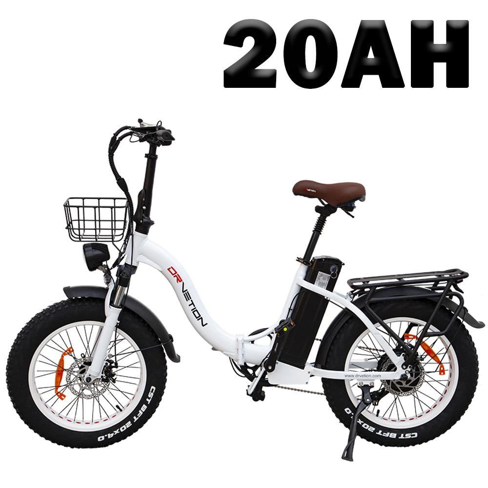 Drvetion CT20 20" Step-Through E-Bike 750W 48V10/15/20Ah City E-Bike, Foldable Design, Basket & Rear Rack for Daily Commuter & Outdoor Use