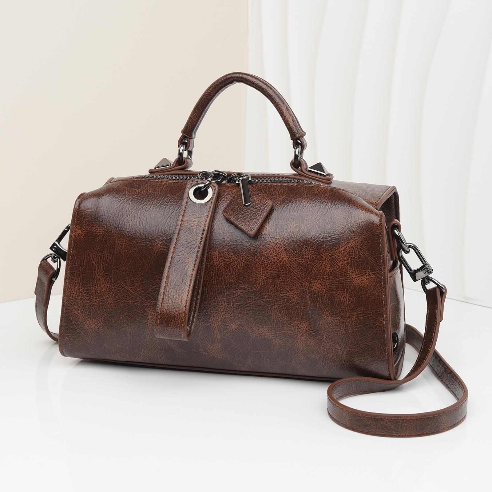 Large Capacity Print Pillow Bag with Handle PU Leather Handbag Women s Shoulder Bag for Walking Shopping Hiking Daily Use кофейный 14470₽