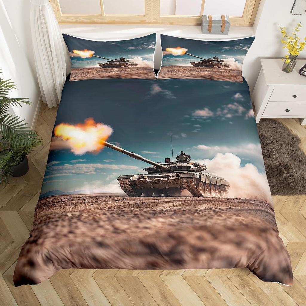 Tank Duvet Cover Set For Teens Adults Queen Quilt Covers Lightweight Down Bedroom Decor 2 Pillowcases 1 Duvet Cover No Comforter