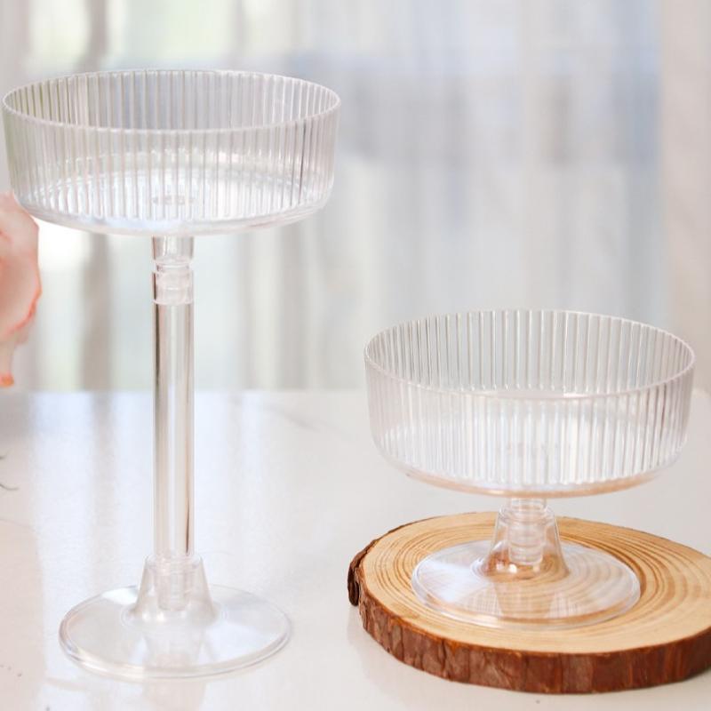 10Pcs Plastic Martini Glasses Disposable Transparent Champagne Glass Detachable Champagne Tower Dessert Cup For Wedding Party