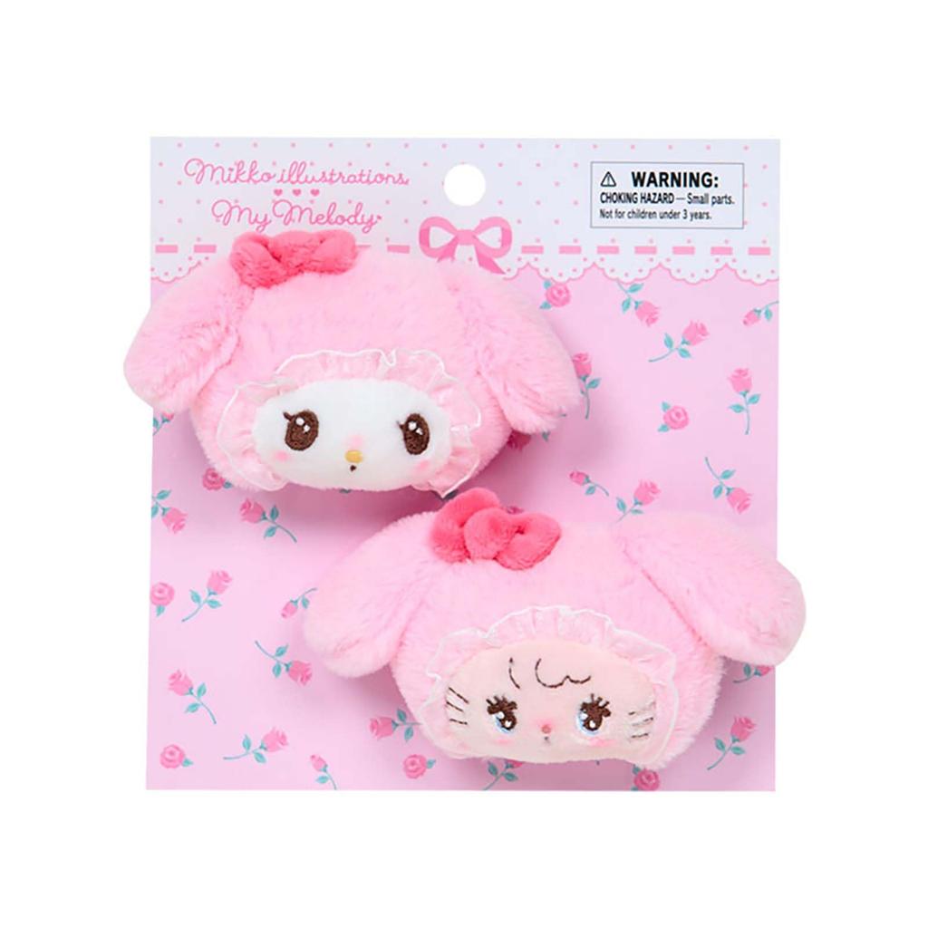 Sanrio Mikko Illustrations Hair Clip My and Ages 3 and 220027 Set, Melody, Right-Facing Left-Facing, Up,