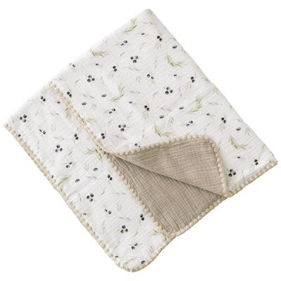 Regalo 6-Layer Gauze Baby Blanket, 83 X 63 Cm, Reversible Swaddle Blanket, Holm-Tested, 100% Cotton, Newborn, Baby Gift, Mon Qmi Prime (Olive)