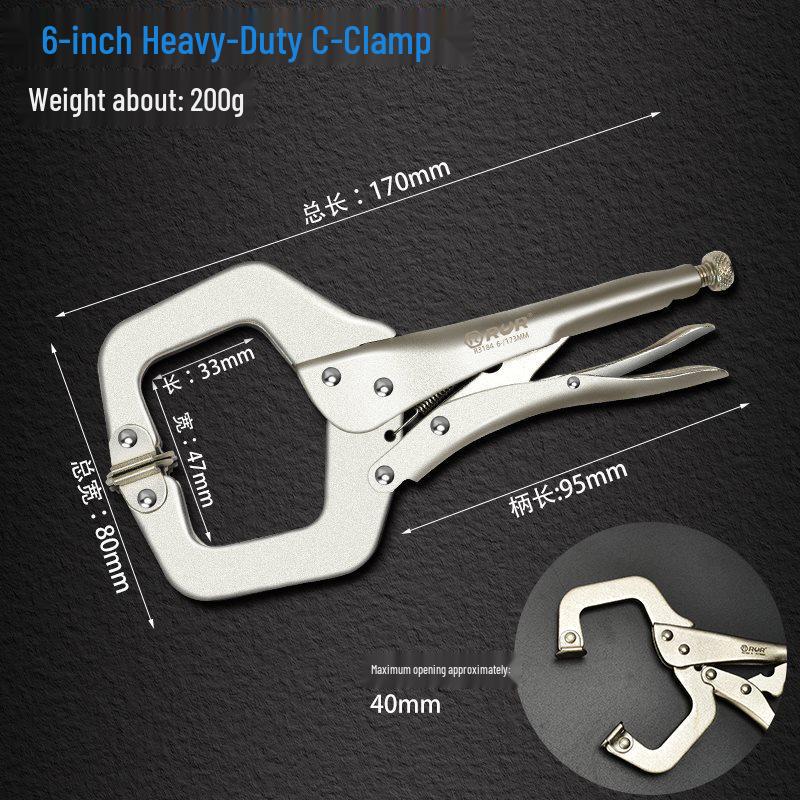 Multi-Function Heavy-Duty Wide Mouth Vise Grip C-Clamp for Woodworking