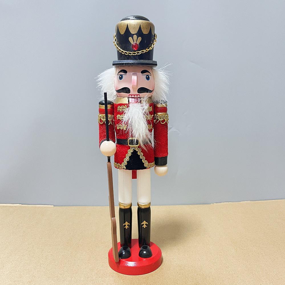 30CM Wooden Nutcracker Ornament for Christmas - Creative Home Decor