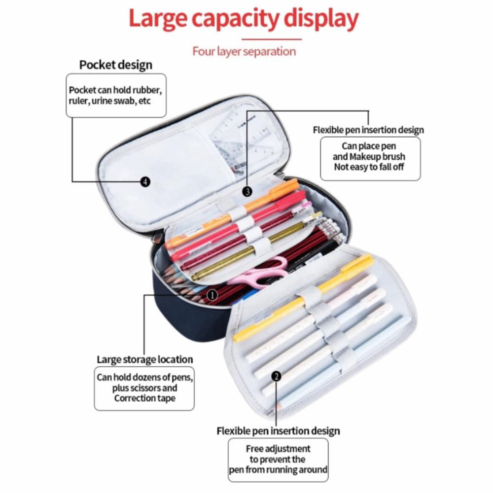 Canvas Large-Capacity Pencil Case Stationery Portable Organizer Box Password Lock Pen Box  Students