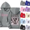Kids Pullover Hoodie with Letter Print Long Sleeve Sweatshirt for Casual Everyday Wear