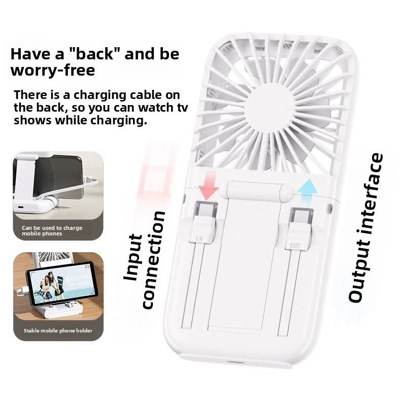 Ventilador portátil de mano recargable por USB plegable de escritorio para enfriamiento al aire libre