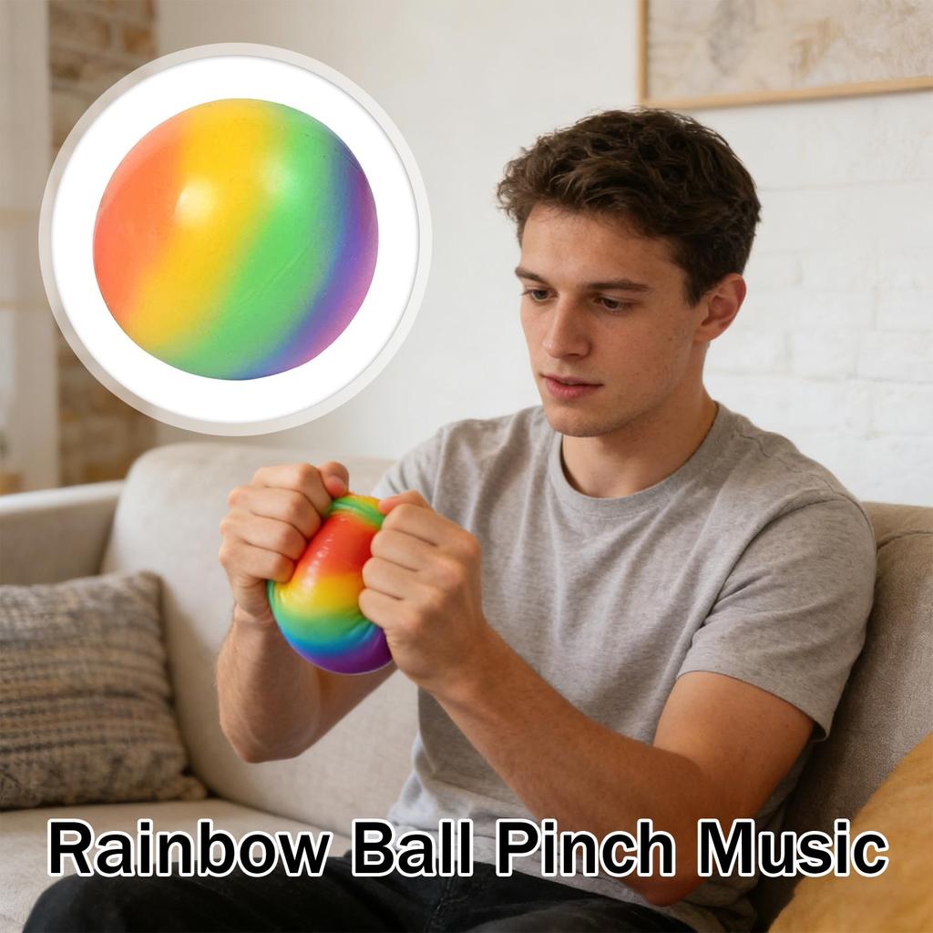 9cm Gradient Flour Ball Pinching Music Slow Stress Relieving Toy Soft Rubber Squeezing