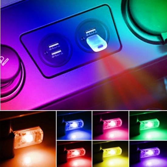 1× Multicolor USB LED Car Light Atmosphere Neon Light Ambient Lamp Accessories