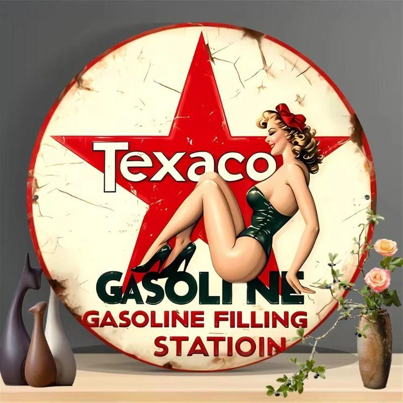 1 Piece Retro Tin Sign Metal Wall Art Decor for Office Living Room Courtyard 20x20 cm