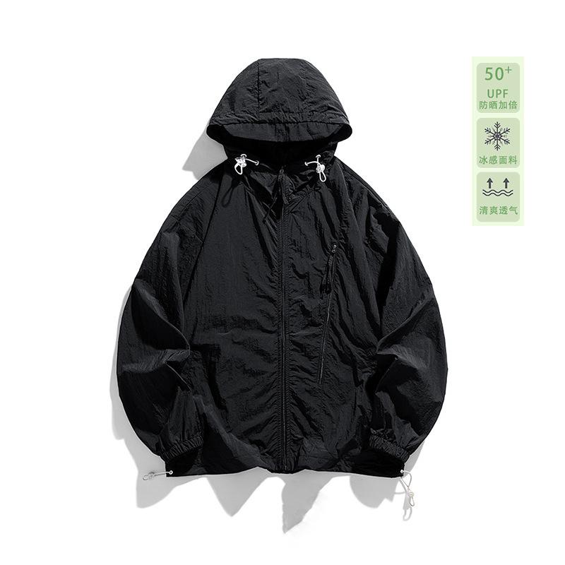 Summer couple anti-ultraviolet skin sunscreen clothing men's and women's UPF10 + light and breathable casual hooded sunscreen clothing