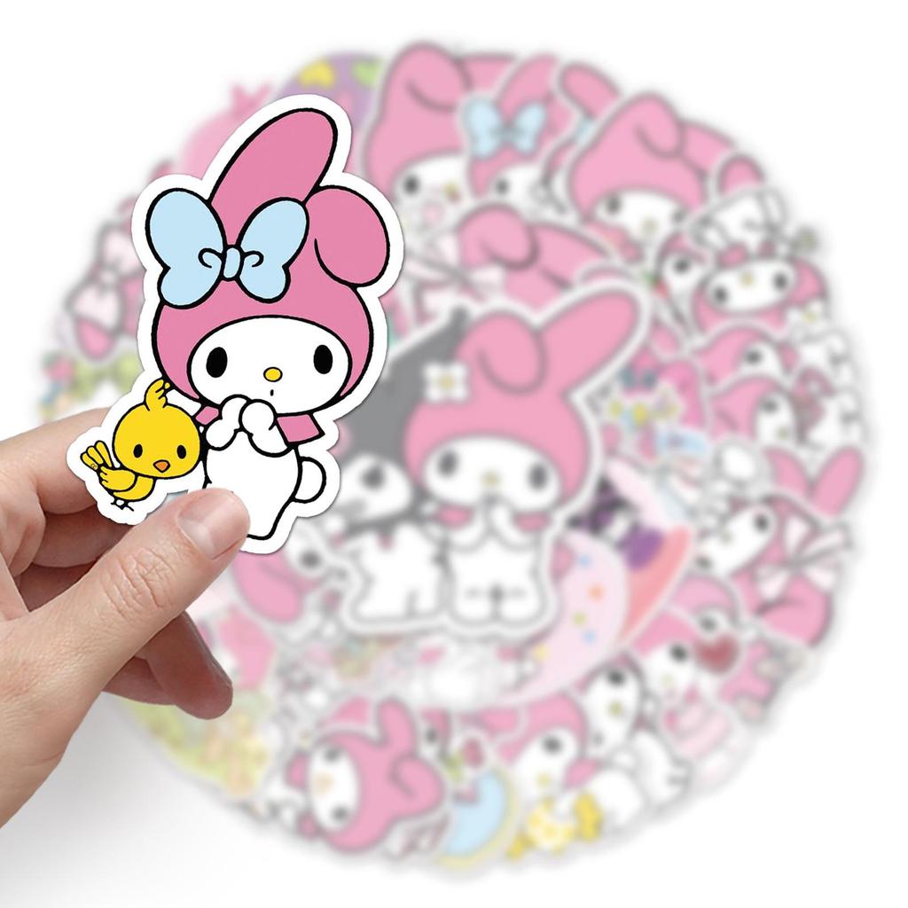 50PCS Cute My Melody Cartoon Stickers for Water Bottles, Notebooks & Luggage