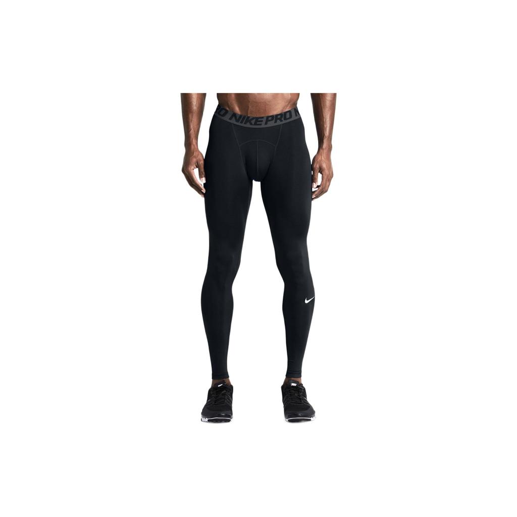 Nike Solid Logo Print Compression Fitness Pants Men Bottoms Black 703098-010