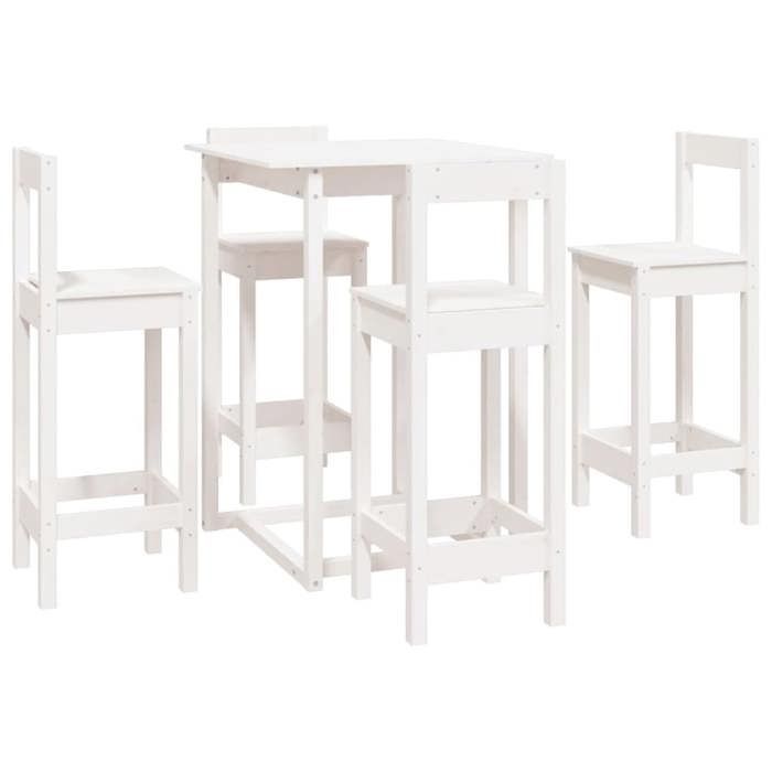 VidaXL Bar Set 5 Pcs Bistro Furniture Set Dining Room Furniture Kitchen Pub Furniture Indoor White 3124743