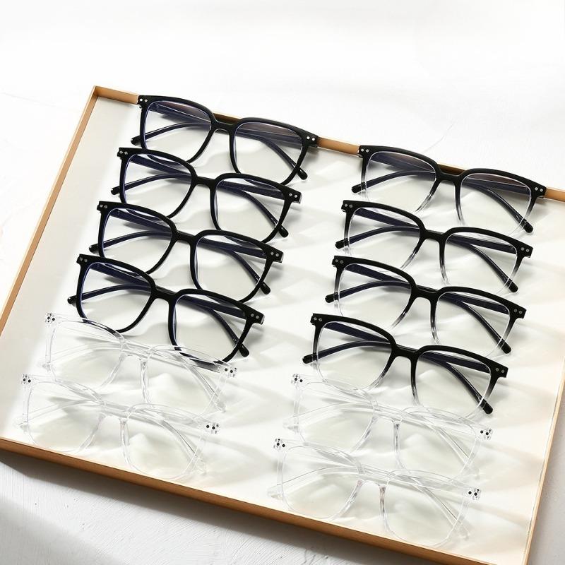 12pcs Anti-radiation Eyeglasses Transparent Square Men and Women Blue Light Glasses