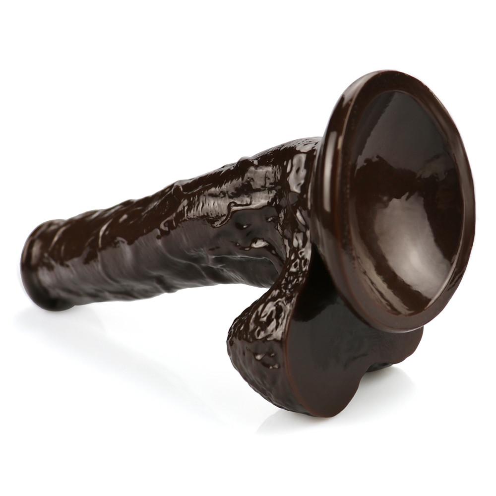 Brown Realistic Dildo for Women  Beginner Clear Dildo with Strong Suction Cup Hands-Free Play for Adult Sex Masturbator G Spot