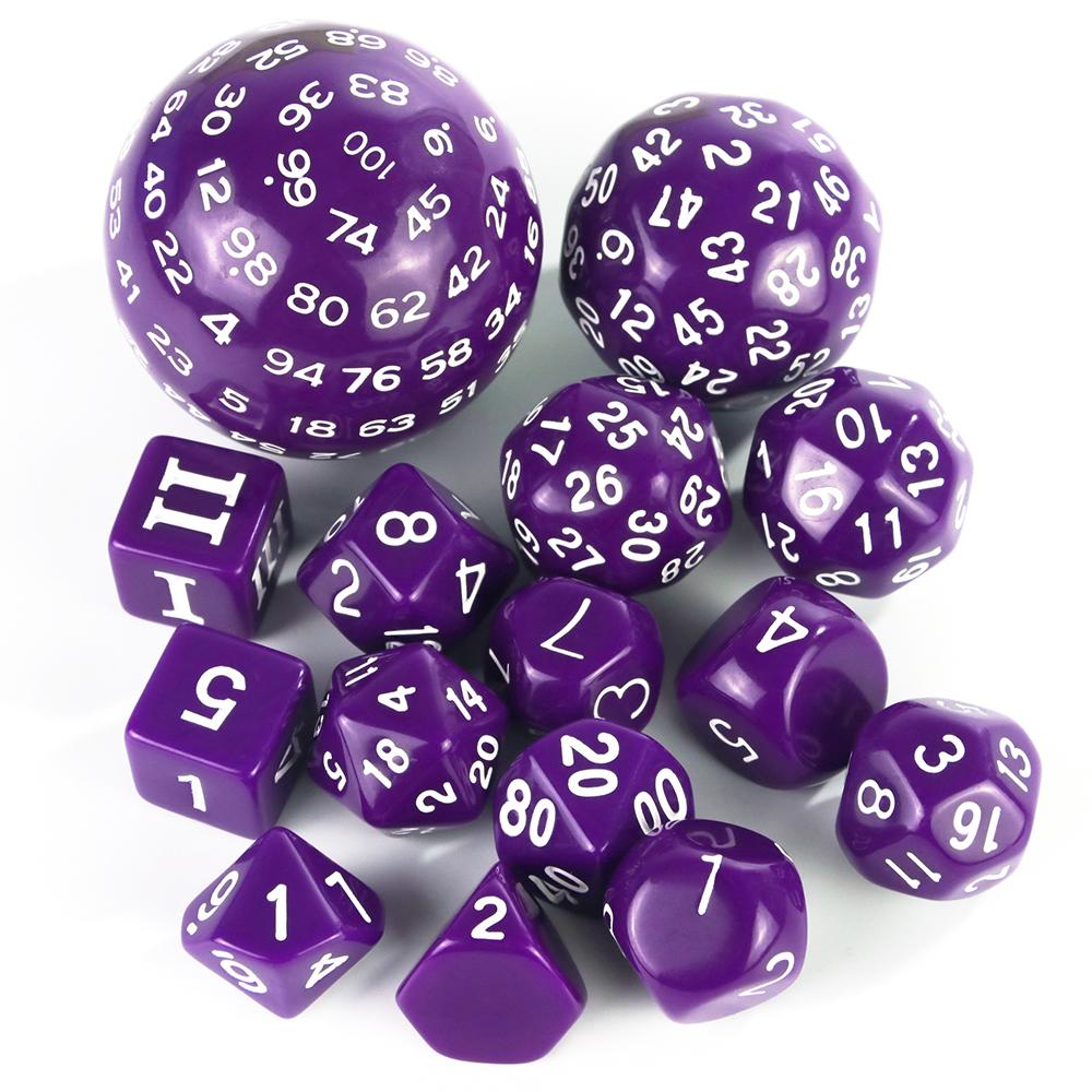 Polyhedral Dice Set, Game Dice Set Acrylic 15Pcs D4-D100 with Bag for DND Role Playing Game