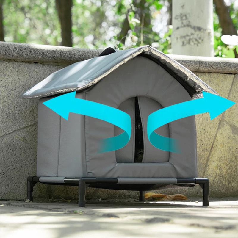 Foldable Weatherproof Pet House Cold Resistant Stray Cat Dog Bed Tent Portable Outdoor Winter Shelter Easy to Store