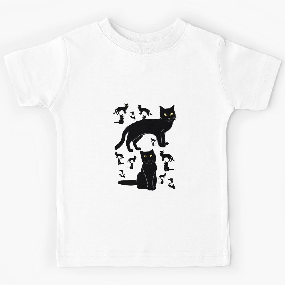 Creepy Halloween Witches Black Cats Kids T-Shirt 100
