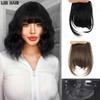 Synthetic Straight Hair With Bangs 2 Clips In Hair Extensions Fake Fringe False Hairpiece For Women Daily Use