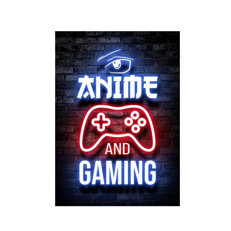 Mode Retro Spielzimmer Neon Poster und Drucke Moderne Leinwand Malerei Wand Kunst Bild für Gamer Junge Schlafzimmer Dekoration