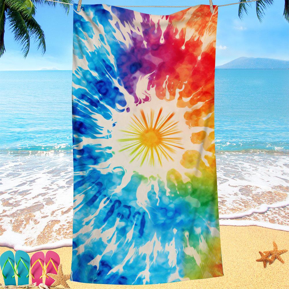 Creative Painting digital-printed polyester Superfine fiber double-sided fleece Beach vacation bath towel, beach towel 70x140CM&1pc