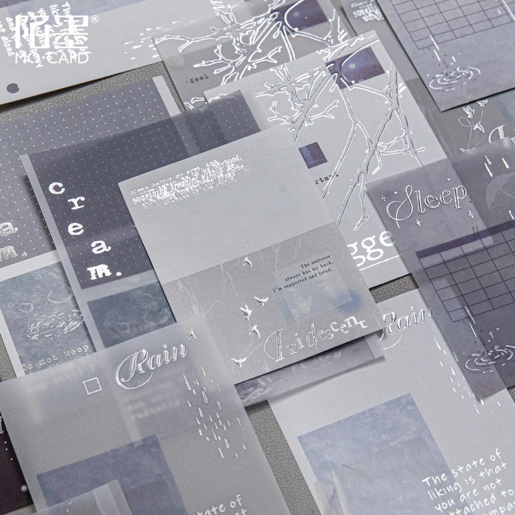 MòMò Hot Stamping Embossed Sticky Notes - Realm of Plain Shadows Series - 10 Sheets for Journal Decoration